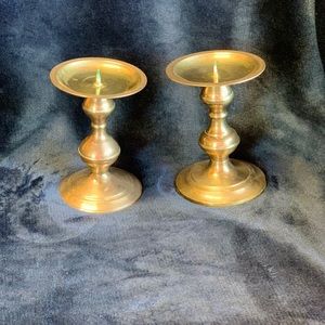 Two brass candle holders